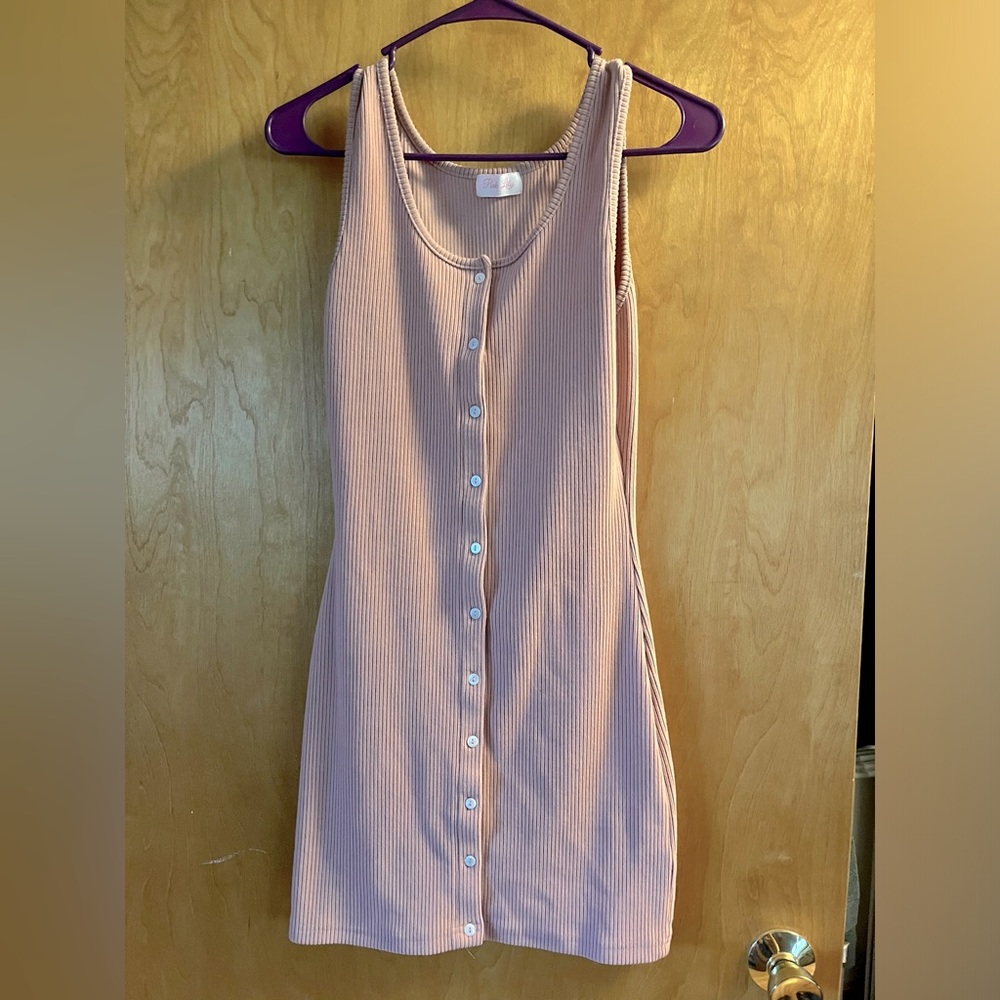 Pink Lily button down bodycon dress size small